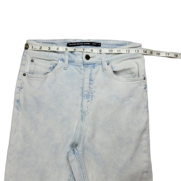 Volcom Girlfriend Ankle Fit High-Rise Jeans, Bleached, 29, Good Used Condition - Picture 7 of 14